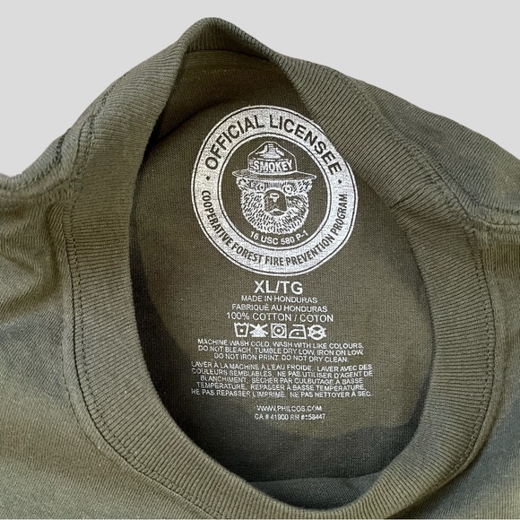 Smokey the Bear “Prevent Wildfires” Hunter Green T-shirt - Picture 3 of 3